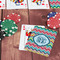 Retro Chevron Monogram On Table with Poker Chips