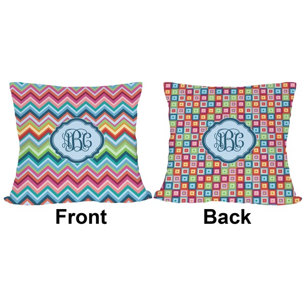 Retro Chevron Monogram Outdoor Pillow - 20x20