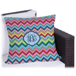 Retro Chevron Monogram Outdoor Pillow (Personalized)
