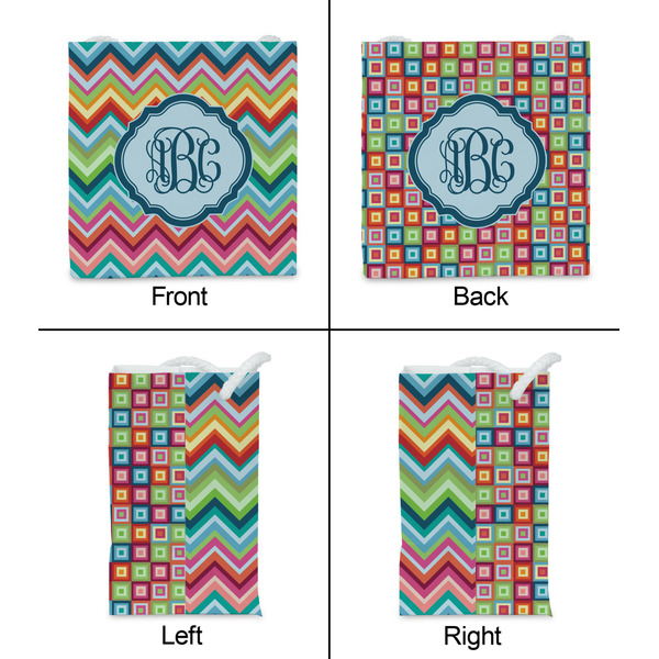Retro Chevron Monogram Party Favor Gift Bag - Gloss - Approval