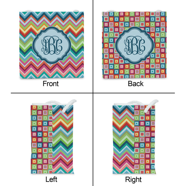 Retro Chevron Monogram Party Favor Gift Bag - Matte - Approval