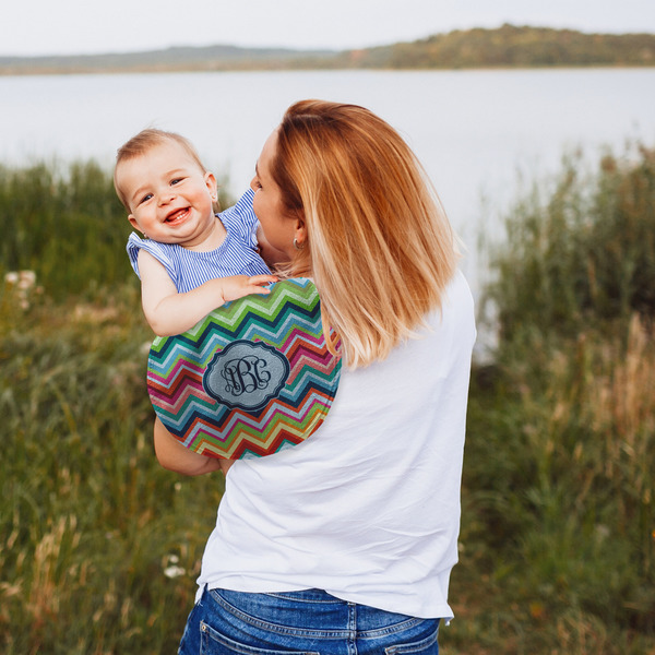 Retro Chevron Monogram Peanut Shaped Burp - Lifestyle