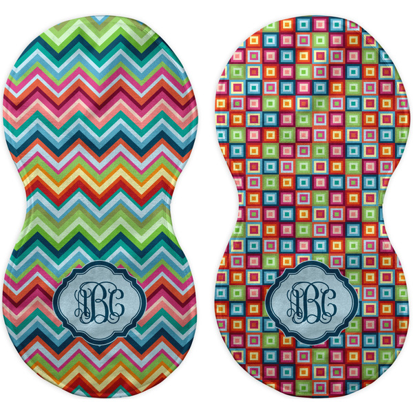 Retro Chevron Monogram Peanut Shaped Burps - Approval