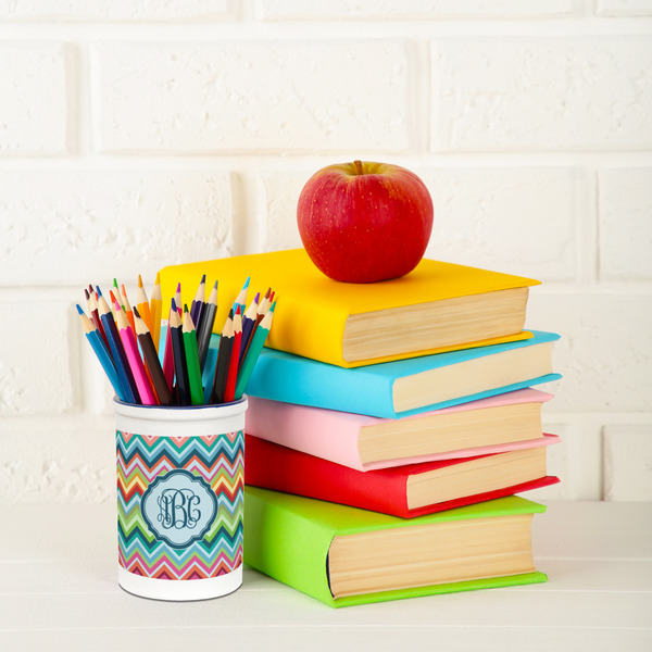 Retro Chevron Monogram Pencil Holder - LIFESTYLE pencil
