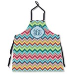 Retro Chevron Monogram Apron Without Pockets