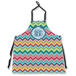 Retro Chevron Monogram Apron Without Pockets