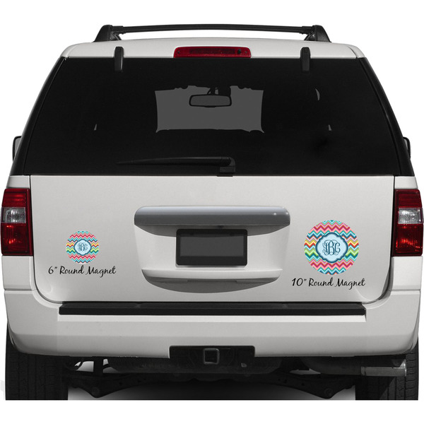 Retro Chevron Monogram Personalized Car Magnets on Ford Explorer