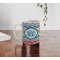 Retro Chevron Monogram Personalized Coffee Mug - Lifestyle