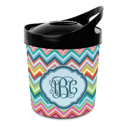 Retro Chevron Monogram Plastic Ice Bucket (Personalized)