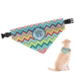 Retro Chevron Monogram Dog Bandana - XLarge (Personalized)
