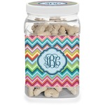 Retro Chevron Monogram Dog Treat Jar (Personalized)