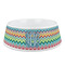 Retro Chevron Monogram Plastic Dog Bowl