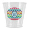 Retro Chevron Monogram Plastic Shot Glass