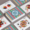 Retro Chevron Monogram Playing Cards - Front & Back View