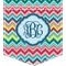 Retro Chevron Monogram Iron On Faux Pocket (Personalized)