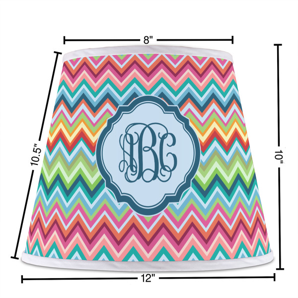 Retro Chevron Monogram Poly Film Empire Lampshade - Dimensions