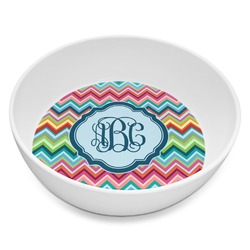 Retro Chevron Monogram Melamine Bowl - 8 oz (Personalized)