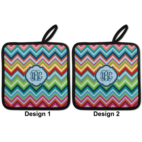 Retro Chevron Monogram Pot Holders - Set of 2 APPROVAL
