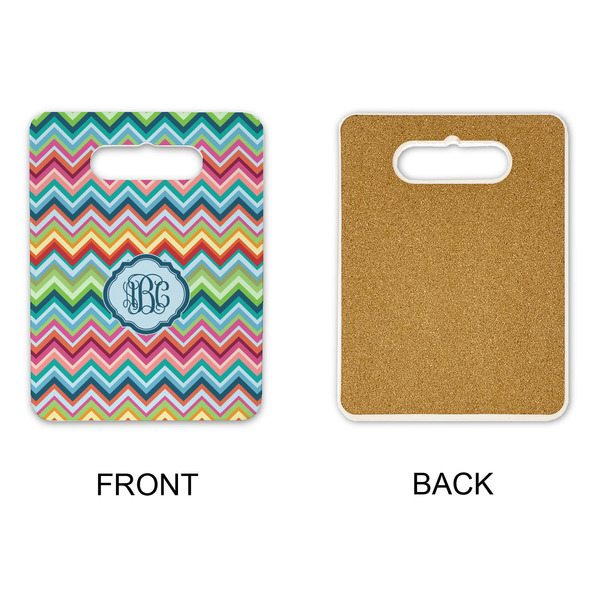 Retro Chevron Monogram Rectangle Trivet with Handle - APPROVAL