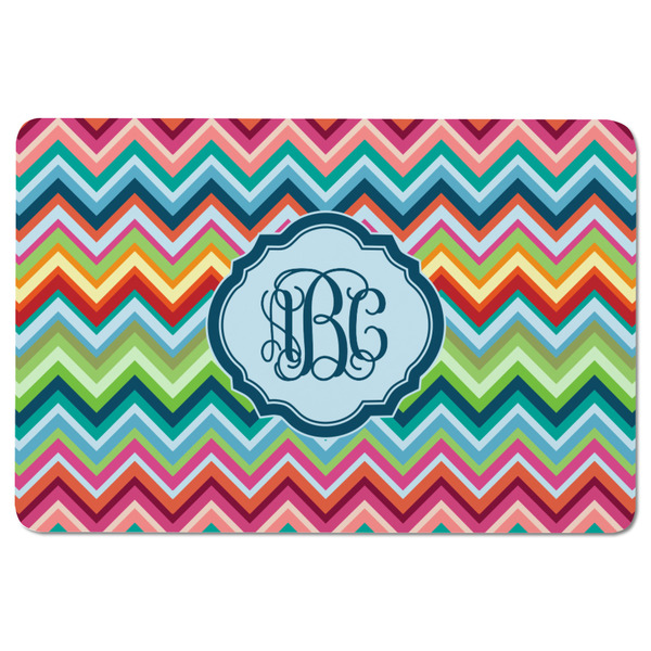Retro Chevron Monogram Rectangular Fridge Magnet - FRONT