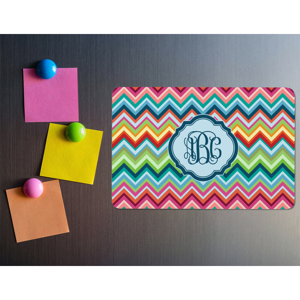 Retro Chevron Monogram Rectangular Fridge Magnet - LIFESTYLE