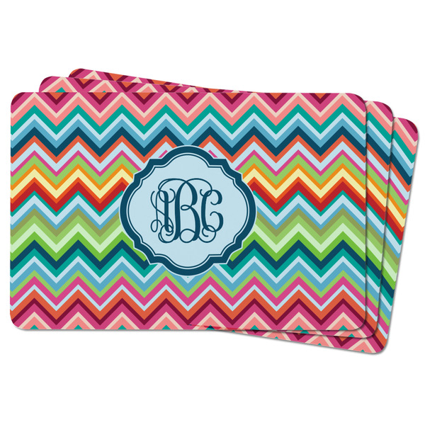 Retro Chevron Monogram Rectangular Fridge Magnet - THREE