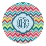 Retro Chevron Monogram Round Decal - Small (Personalized)