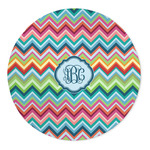 Retro Chevron Monogram 5' Round Indoor Area Rug