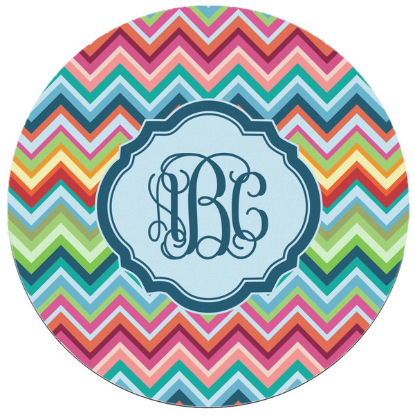 Retro Chevron Monogram Round Mousepad - APPROVAL