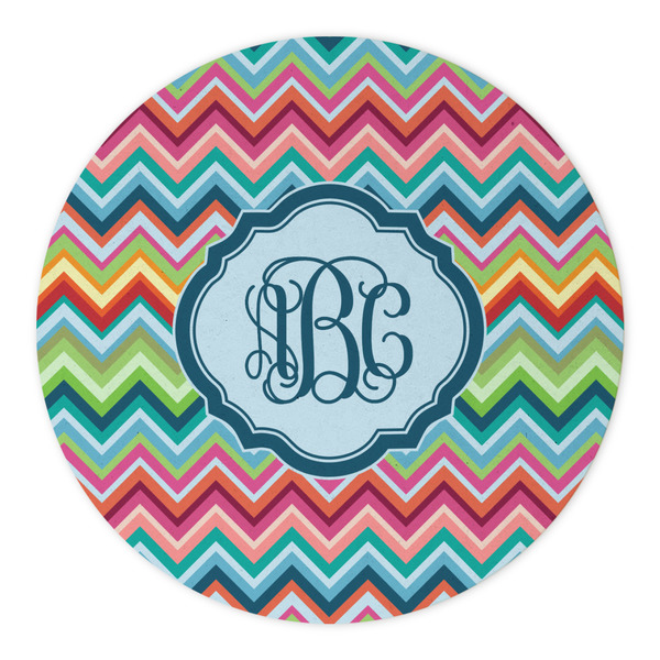 Retro Chevron Monogram Round Paper Coaster - Approval
