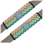 Retro Chevron Monogram Seat Belt Covers (Set of 2) (Personalized)