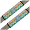 Retro Chevron Monogram Seat Belt Covers (Set of 2) (Personalized)