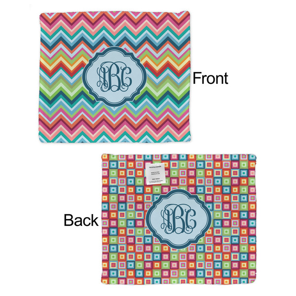 Retro Chevron Monogram Security Blanket - Front & Back View