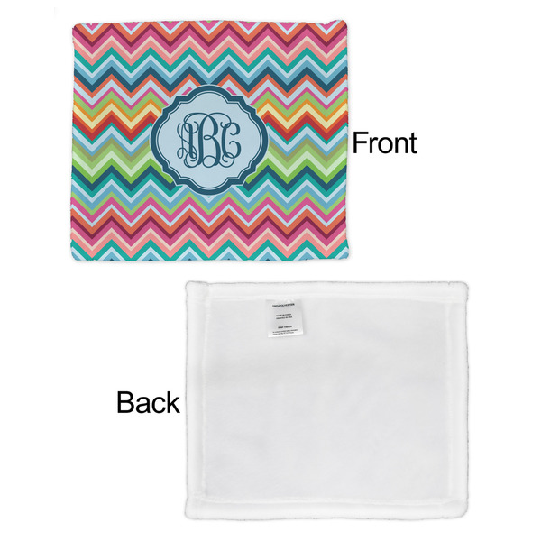 Retro Chevron Monogram Security Blanket - Front & White Back View