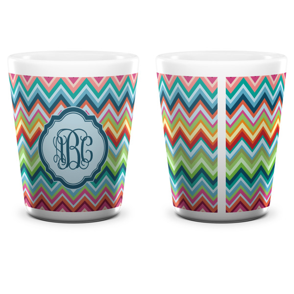 Retro Chevron Monogram Shot Glass - White - APPROVAL