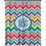 Retro Chevron Monogram Extra Long Shower Curtain - 70"x84" (Personalized)