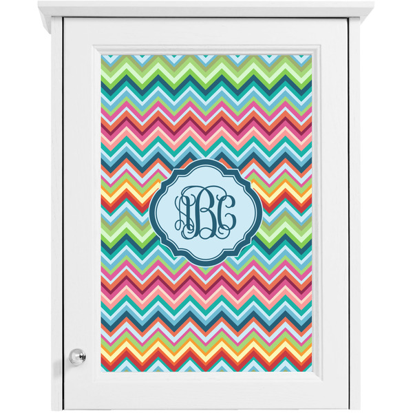 Retro Chevron Monogram Single White Cabinet Decal