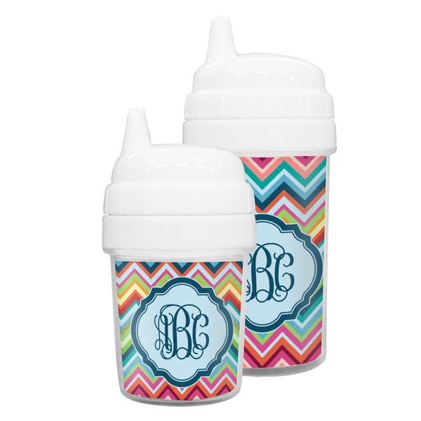 Retro Chevron Monogram Sippy Cups