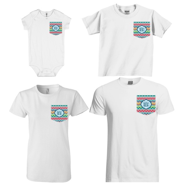 Retro Chevron Monogram Sized Pockets on Various Products