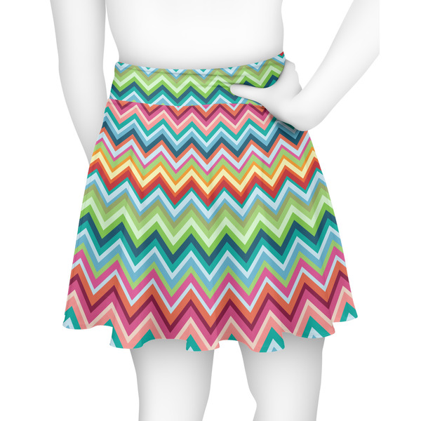 Retro Chevron Monogram Skater Skirt - Back