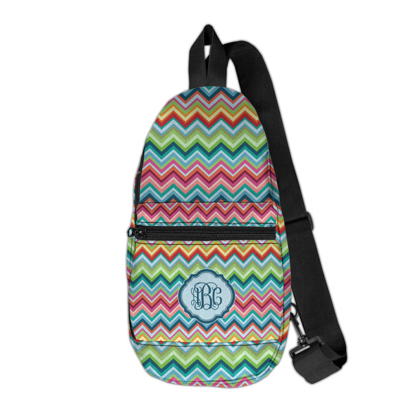 Custom Retro Chevron Monogram Sling Bag