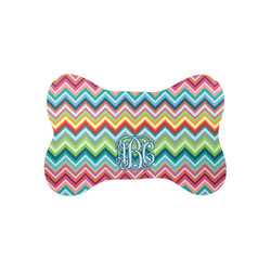 Retro Chevron Monogram Bone Shaped Dog Food Mat (Small)