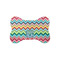 Retro Chevron Monogram Bone Shaped Dog Food Mat (Small)