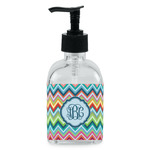 Retro Chevron Monogram Glass Soap & Lotion Bottle - Single Bottle