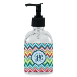 Retro Chevron Monogram Glass Soap & Lotion Bottle - Single Bottle
