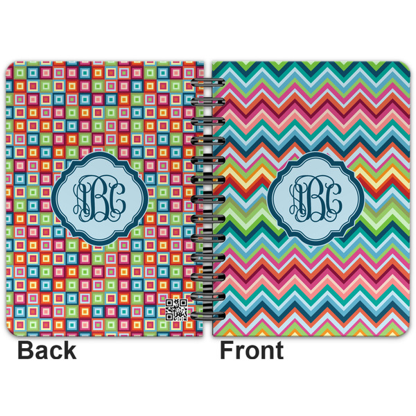 Retro Chevron Monogram Spiral Journal 5 x 7 - Apvl