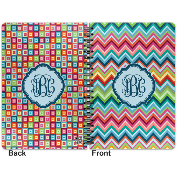 Retro Chevron Monogram Spiral Journal 7 x 10 - Apvl