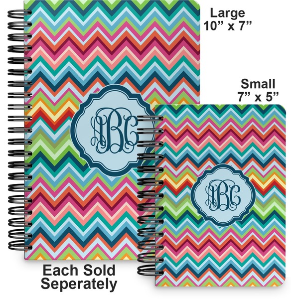 Retro Chevron Monogram Spiral Journal - Comparison