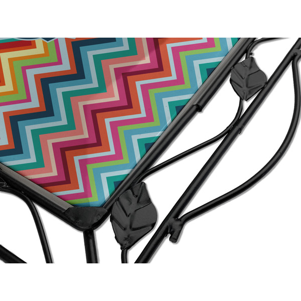 Retro Chevron Monogram Square Trivet - Detail