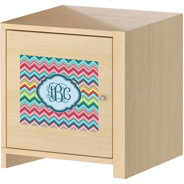 Retro Chevron Monogram Square Wall Decal on Wooden Cabinet